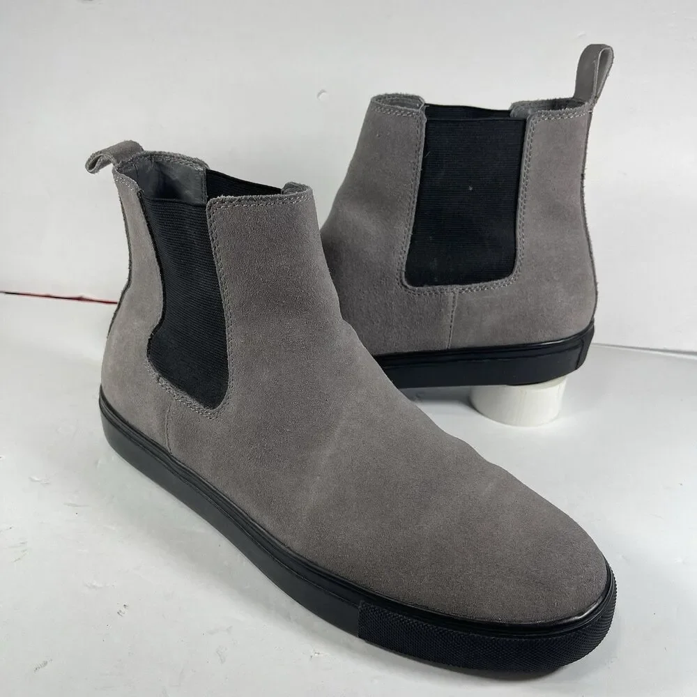 Steve Madden Dalston Men's Chelsea Boots Gray Suede Size 10 Memory Foam Sneaker